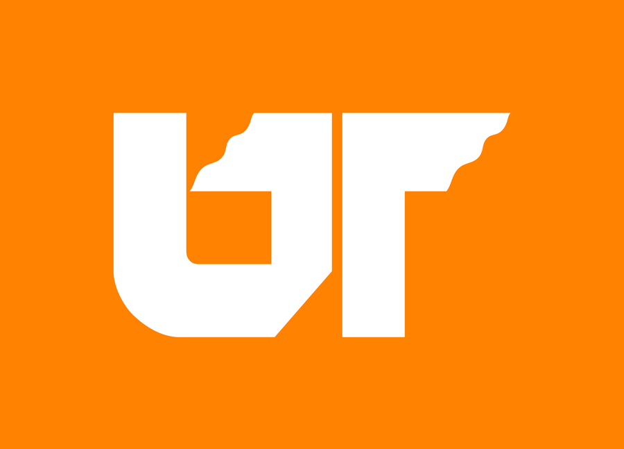 White UT icon on orange background